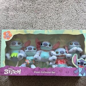 Disney Stitch Plush (5) Collector Set - Hawaiian Themed Sealed/New